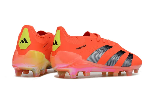 Adidas Predator Orange Black Low-Cut Football Boot Molded Studs Firm-Ground Soccer Shoes 5