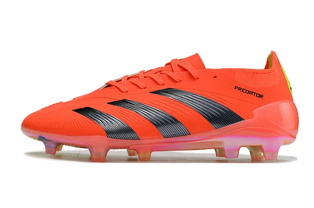 Adidas Predator Orange Black Low-Cut Football Boot Molded Studs Firm-Ground Soccer Shoes 7