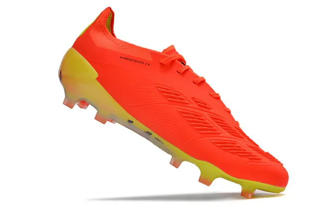Adidas Predator Orange Gray Low-Cut Synthetic Upper Three Striped Overlays Firm-Ground Soccer Shoes 2