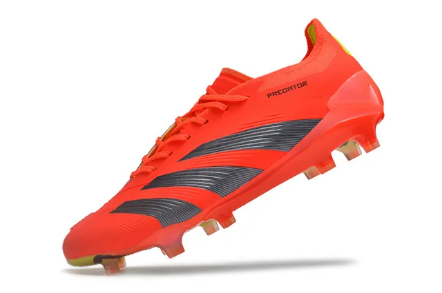 Adidas Predator Orange Gray Low-Cut Synthetic Upper Three Striped Overlays Firm-Ground Soccer Shoes 3