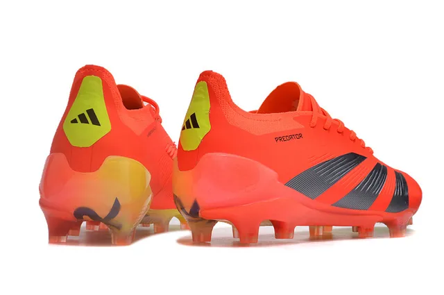 Adidas Predator Orange Gray Low-Cut Synthetic Upper Three Striped Overlays Firm-Ground Soccer Shoes 5