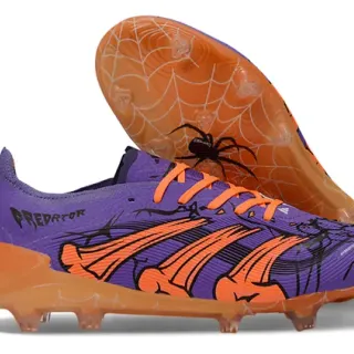 Adidas Predator Purple Orange Low-Cut Spiderweb-Patterned Outsole Firm-Ground Soccer Shoes