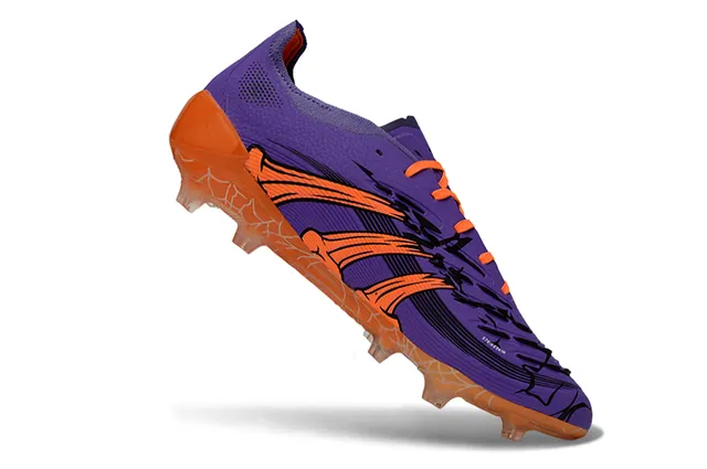 Adidas Predator Purple Orange Low-Cut Spiderweb-Patterned Outsole Firm-Ground Soccer Shoes 2