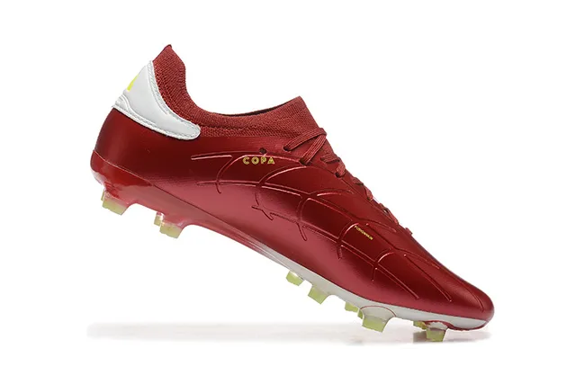Adidas Predator Red White Metallic Synthetic Upper Three-Stripe Branding Firm-Ground Soccer Shoes 4