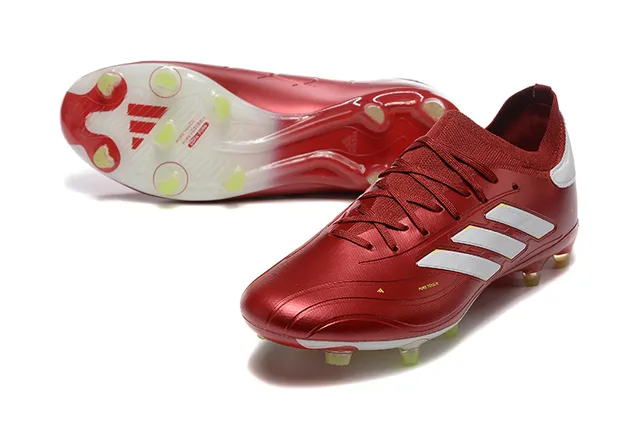 Adidas Predator Red White Metallic Synthetic Upper Three-Stripe Branding Firm-Ground Soccer Shoes 7