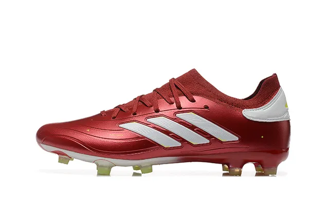 Adidas Predator Red White Metallic Synthetic Upper Three-Stripe Branding Firm-Ground Soccer Shoes 10