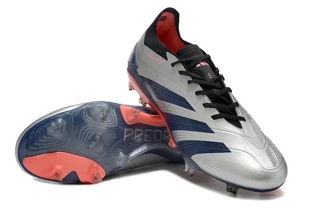 Adidas Predator Silver Navy Red Firm-Ground chuteira de futebol 4
