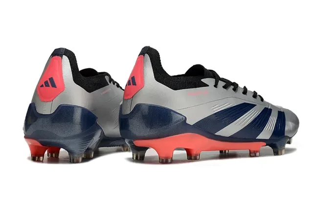 Adidas Predator Silver Navy Red Firm-Ground chuteira de futebol 5