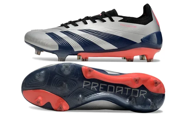 Adidas Predator Silver Navy Red Firm-Ground chuteira de futebol 6