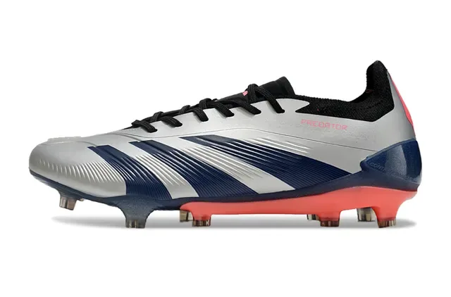 Adidas Predator Silver Navy Red Firm-Ground chuteira de futebol 7