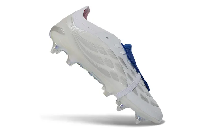 Adidas Predator White Blue Synthetic Upper Holographic Iridescent Outsole Firm-Ground Soccer Shoes 2