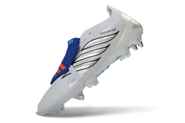 Adidas Predator White Blue Synthetic Upper Holographic Iridescent Outsole Firm-Ground Soccer Shoes 3