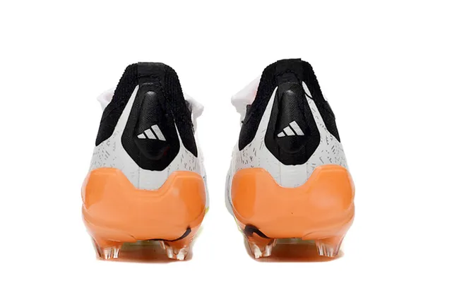 Adidas Predator White Orange Geometric Overlay Neon Gradient Sole Firm-Ground Soccer Shoes 4