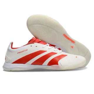 Adidas Predator White Red Low-Cut Synthetic Upper Indoor Soccer Shoes