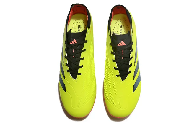 Adidas Predator Yellow Black Low-Cut Synthetic Upper Ribbed Forefoot Texture Firm-Ground Soccer Shoes 2