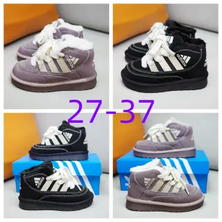 Adidas Bottes de neige violet beige hautes doublées en peluche