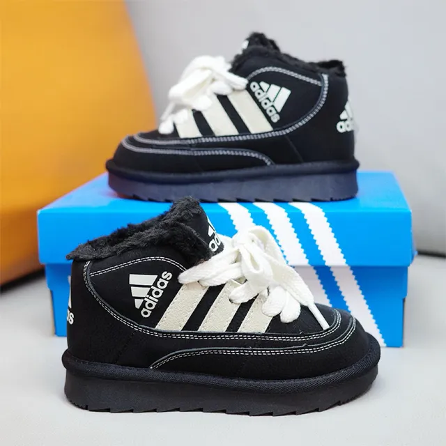 Adidas Bottes de neige violet beige hautes doublées en peluche 9