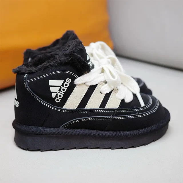 Adidas Bottes de neige violet beige hautes doublées en peluche 10