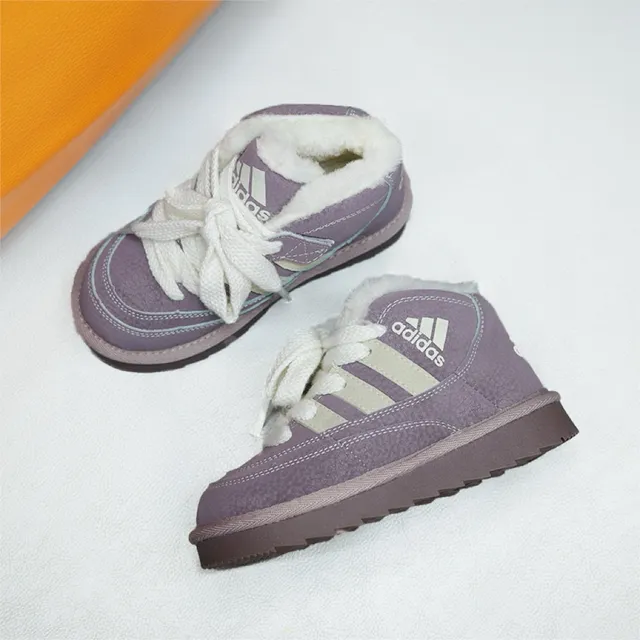 Adidas Bottes de neige violet beige hautes doublées en peluche 17