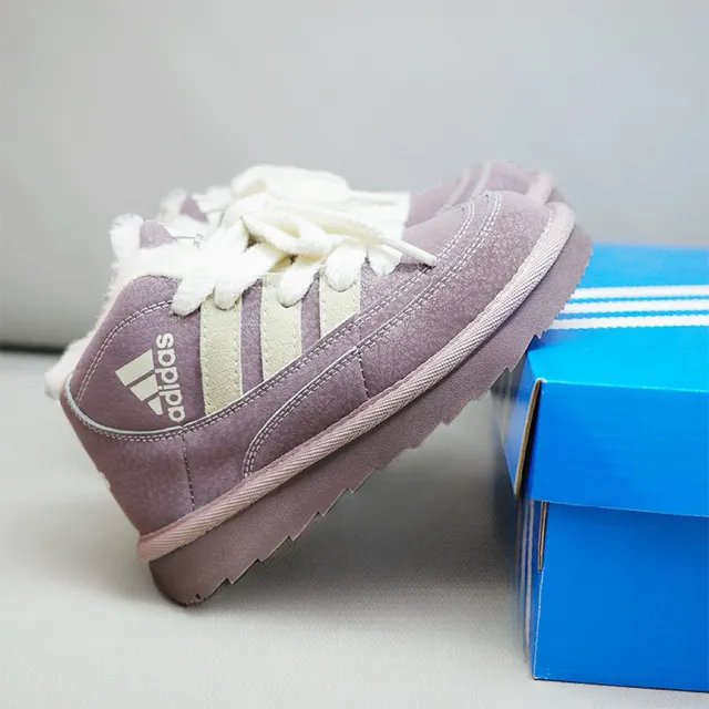 Adidas Bottes de neige violet beige hautes doublées en peluche 19