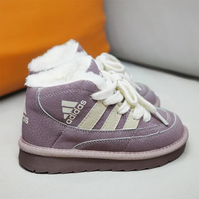 Adidas Bottes de neige violet beige hautes doublées en peluche 20
