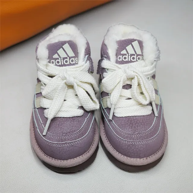 Adidas Bottes de neige violet beige hautes doublées en peluche 21