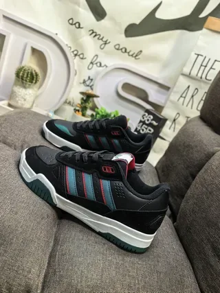 Adidas Purple Gray Suede Upper Three-Stripe Side Panel Sneakers 17