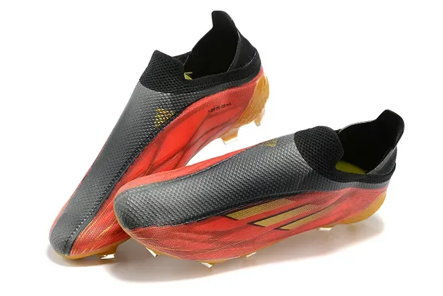 Adidas Rouge Noir Chaussures de Football Basse Coupe Lacets Asymétriques Jaula Terrain Ferme 2