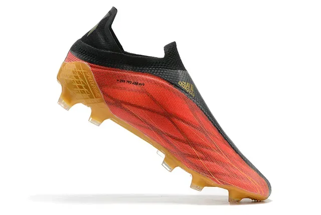 Adidas Rouge Noir Chaussures de Football Basse Coupe Lacets Asymétriques Jaula Terrain Ferme 3