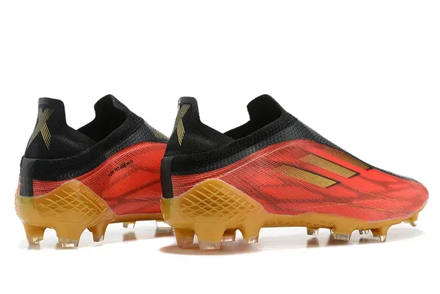 Adidas Rouge Noir Chaussures de Football Basse Coupe Lacets Asymétriques Jaula Terrain Ferme 5