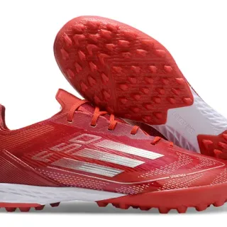 Adidas Rouge Blanc Léger Synthétique Supérieur Maille Tricotée Ingénierie Gazon Chaussures de Football
