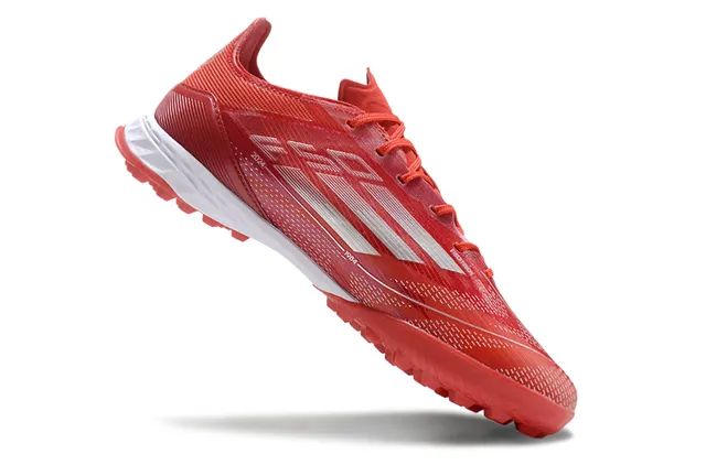Adidas Red White Lightweight Synthetic Upper Engineered Knit Mesh Turf Soccer Shoes 2