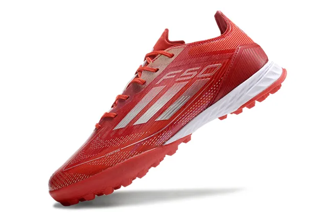 Adidas Red White Lightweight Synthetic Upper Engineered Knit Mesh Turf Soccer Shoes 3