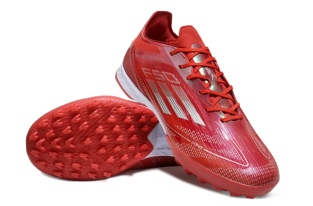 Adidas Red White Lightweight Synthetic Upper Engineered Knit Mesh Turf Soccer Shoes 4