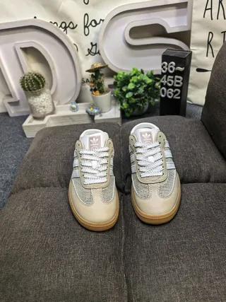 Adidas Samba Lace-Up Mule Beige and Off-White Casual Loafers 10