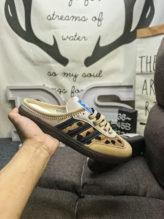 Adidas Samba Leopard-Print Slip-On Lifestyle Sneakers 5