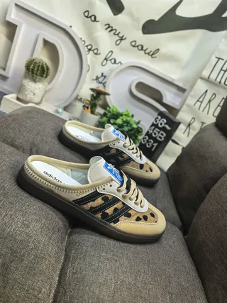 Adidas Samba Leopard-Print Slip-On Lifestyle Sneakers 9