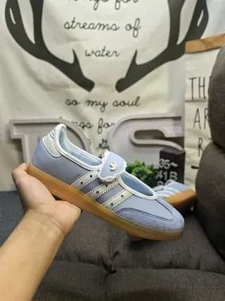Adidas Samba Light Blue Suede Laceless Lifestyle Sneakers 5