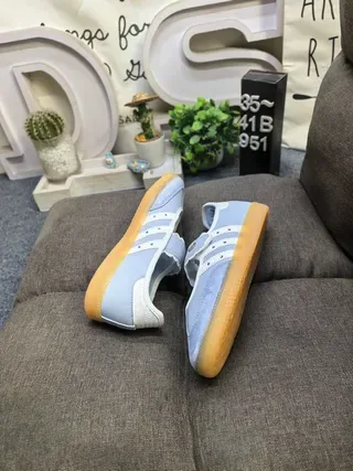Adidas Samba Light Blue Suede Laceless Lifestyle Sneakers 6