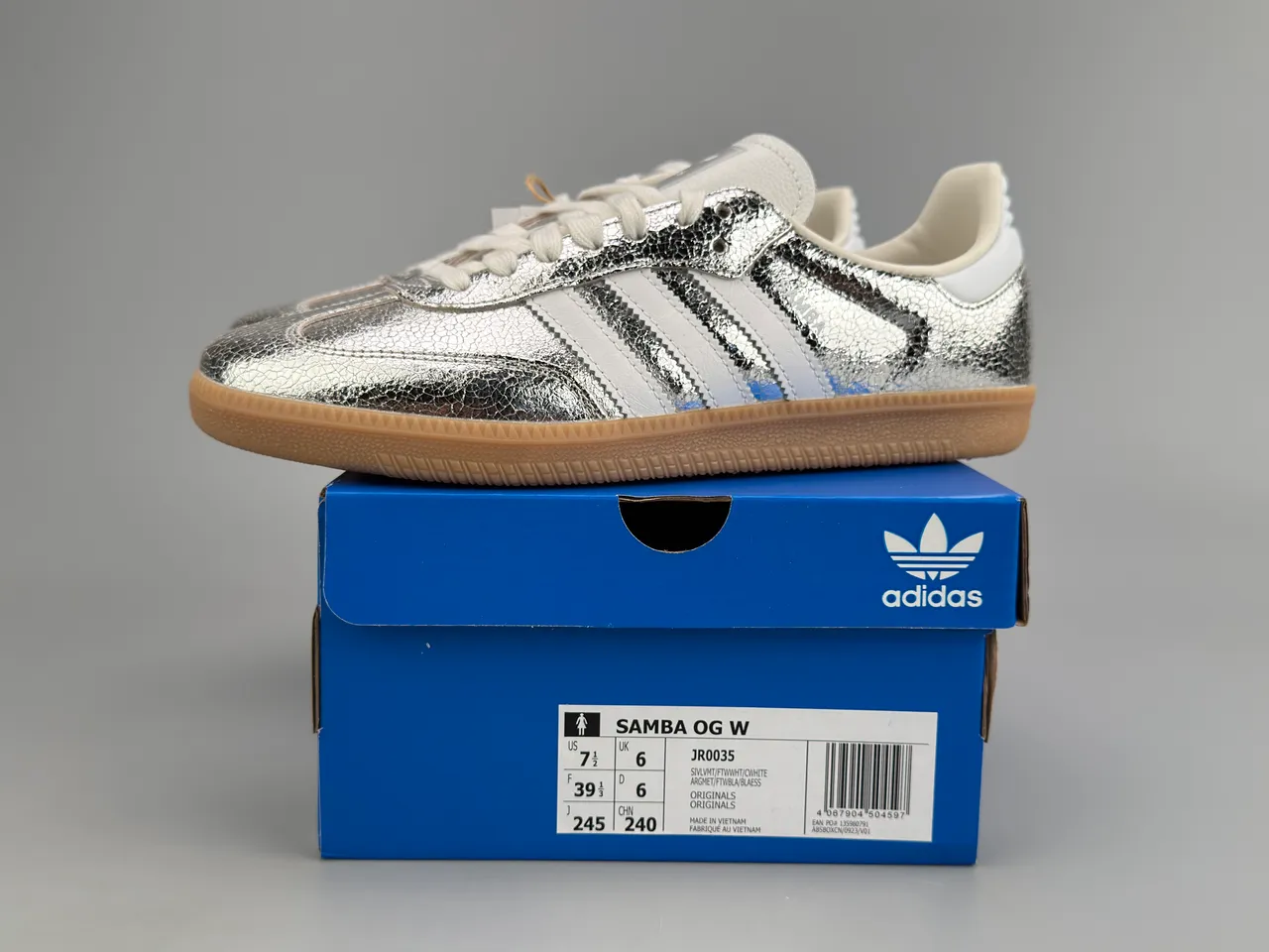 Adidas Samba Metallic Silver White Lifestyle Sneakers 2