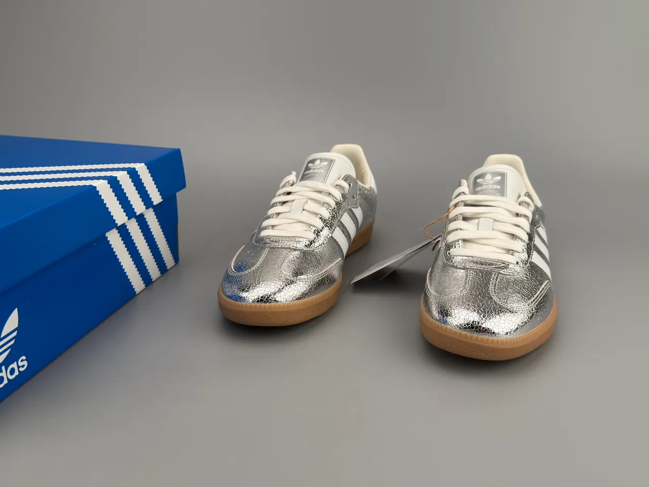 Adidas Samba Metallic Silver White Lifestyle Sneakers 3