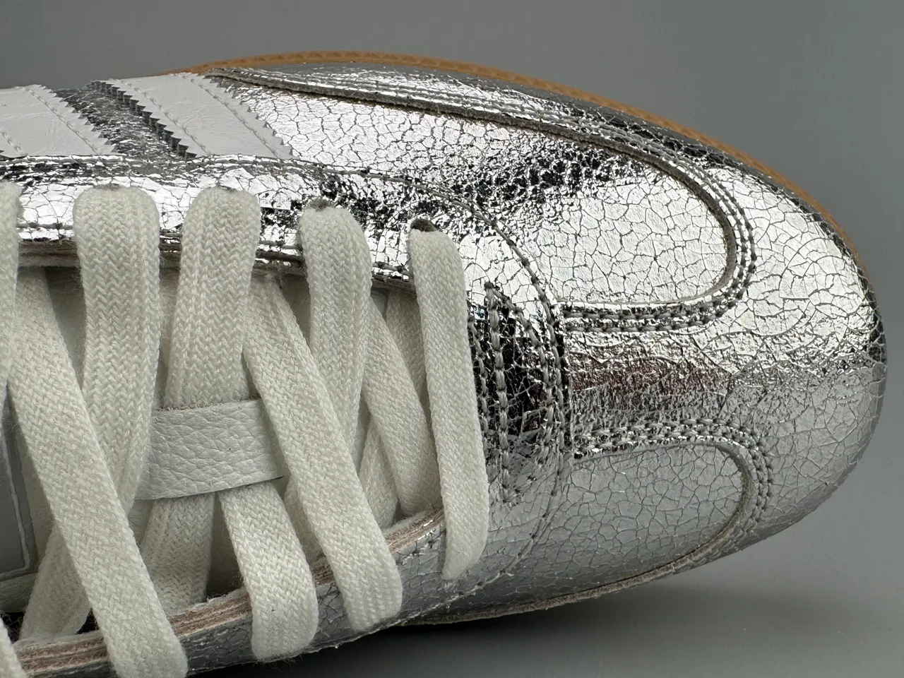 Adidas Samba Metallic Silver White Lifestyle Sneakers 4