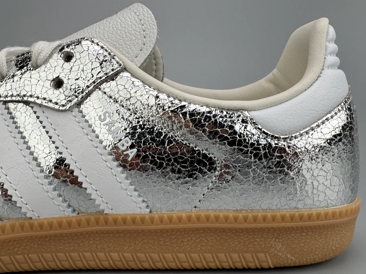 Adidas Samba Metallic Silver White Lifestyle Sneakers 5