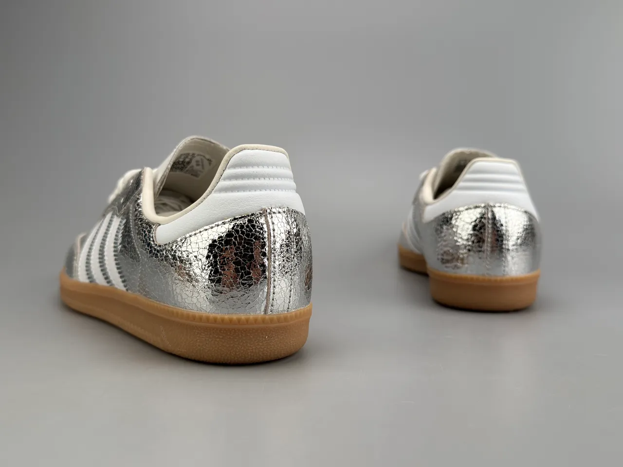Adidas Samba Metallic Silver White Lifestyle Sneakers 6