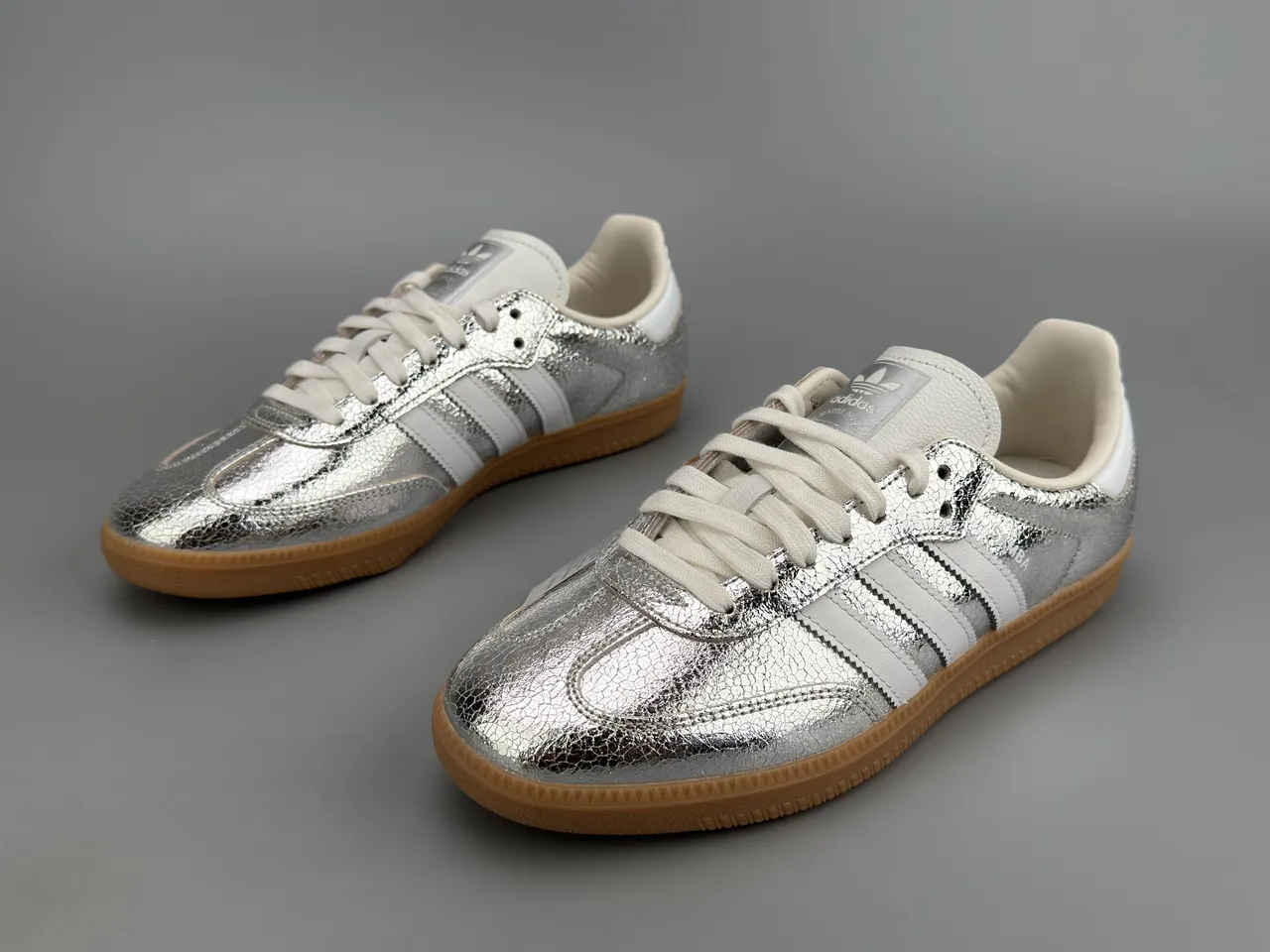 Adidas Samba Metallic Silver White Lifestyle Sneakers 7