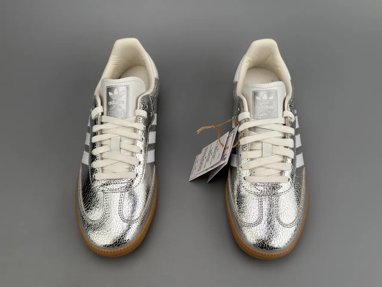 Adidas Samba Metallic Silver White Lifestyle Sneakers 9