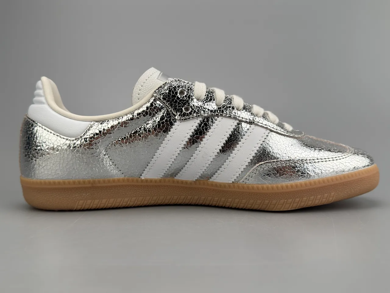 Adidas Samba Metallic Silver White Lifestyle Sneakers 10
