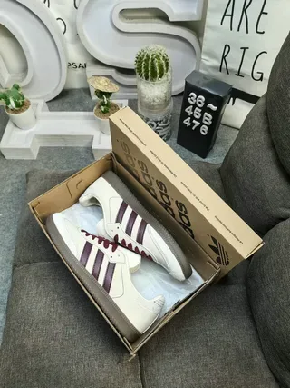 Adidas Samba Off-White Burgundy Lifestyle Sneakers 3