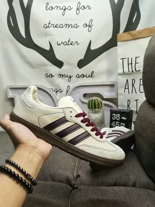 Adidas Samba Off-White Burgundy Lifestyle Sneakers 6