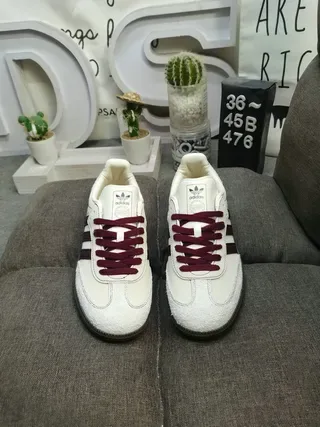 Adidas Samba Off-White Burgundy Lifestyle Sneakers 10